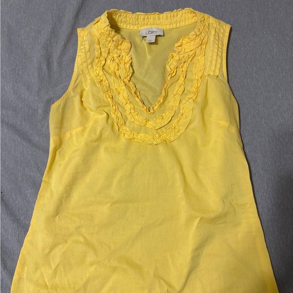 LOFT Sunny Yellow Ruffled Blouse